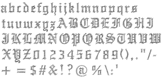 Embroidery lettering - pre-digitized alphabet 13