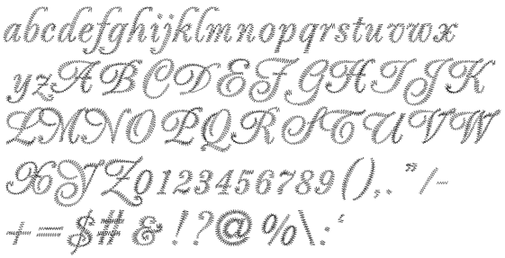 Embroidery lettering - pre-digitized alphabet 38